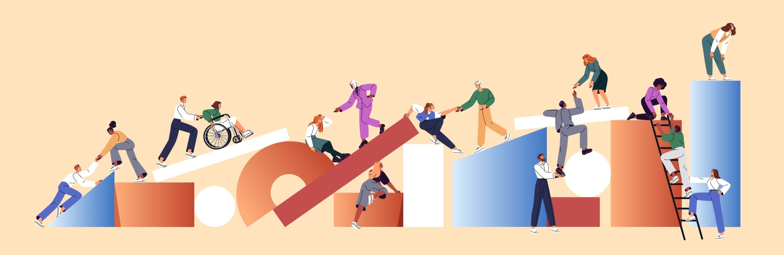 Gender,equality,,teamwork,concept.,people,climb,to,the,top,of